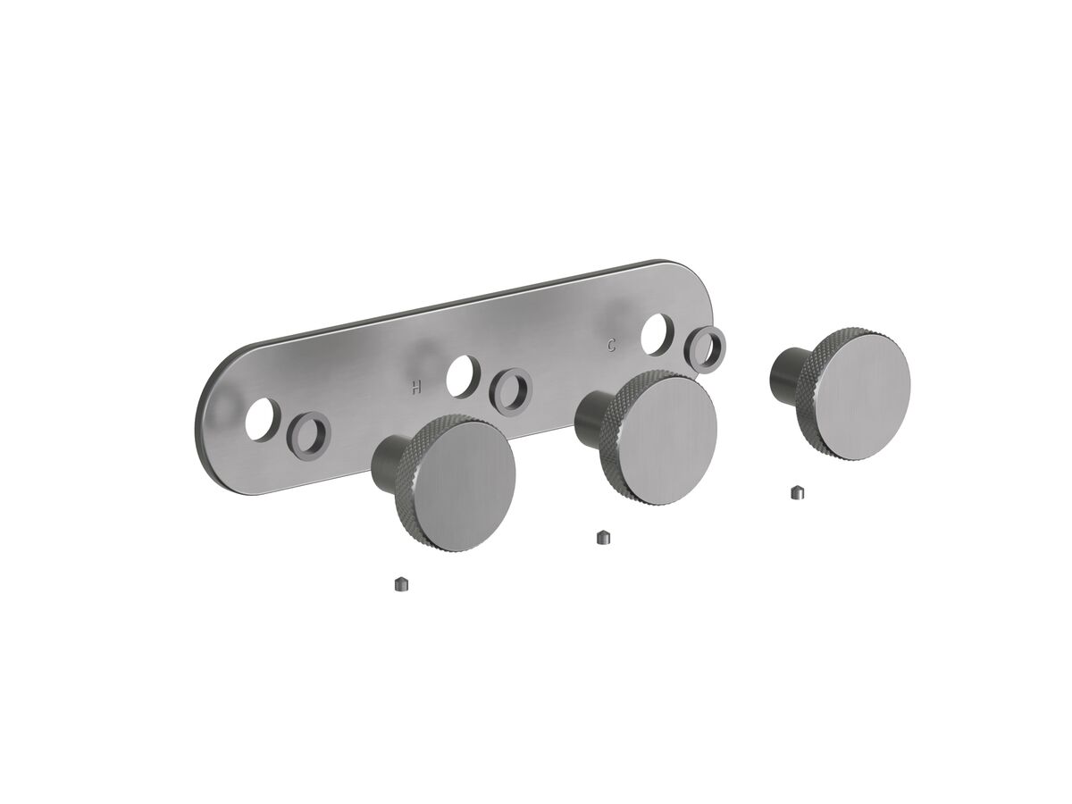 Hero - Faucet Strommen Vara Disc Wall Top Assembly with Diverter Trimset Brushed Graphite Lead Free