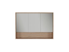 Supporting Image - Kado Aspect 1200mm Mirror Cabinet Three Doors with Shelf and Surround View - Florentine Walnut Side