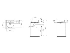 LAUFEN Sonar Wall Basin with Overflow 1 Taphole 410x420 White