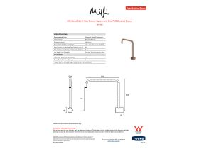 Specification Sheet - Milli Mood Edit Hi-Rise Shower Square Arm Only PVD Brushed Bronze