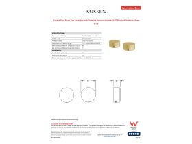 Specification Sheet - Sussex Pure Basin Top Assembly with Diamond Textured Handles PVD Brushed Gold Lead Free