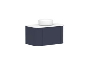 Supporting Image - Kado Era Double Curve All Drawer 900mm Wall Hung Vanity with Centre Basin 20mm Top Royal Battle Blue