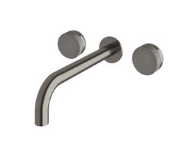 Sussex Pure Bath Set 250mm with Linear Textured Handles PVD Brushed Gunmetal