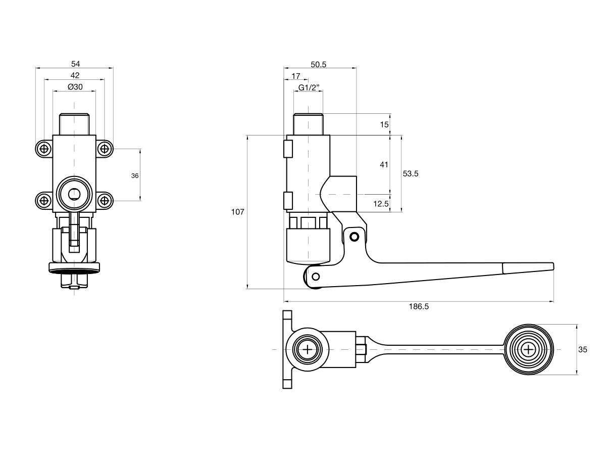 Wolfen Foot Operated Kit with Outlet Chrome