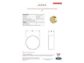 Specification Sheet - Sussex Pure Progressive Shower / Bath Mixer PVD Brushed Gold Lead Free