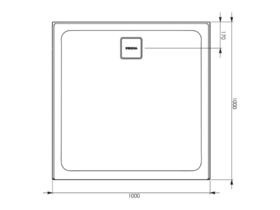 Posh Bristol Luna Shower Base 1000mm x 1000mm Rear Outlet 3 Tiling Bead