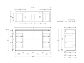Posh Domaine Conventional 1500 Double Floor Mount Ceramic