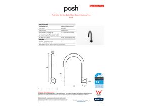 Specification Sheet - Posh Solus Wall Sink Outlet Matte Black (4 Star) Lead Free