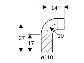 Geberit Long Radius Bend 110mm x 91.5 Degree Electroweld