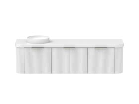 Supporting Image - Kado Neue Fluted Double Curve All Drawer 1800mm Wall Hung Vanity with Left Hand Basin Durasein 50mm Top Ultra White