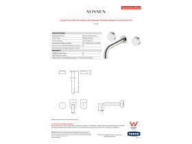 Specification Sheet - Sussex Pure Bath Set 200mm with Diamond Textured Handles Chrome Lead Free