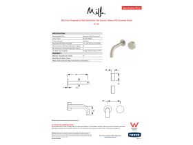 Specification Sheet - Milli Pure Progressive Wall Bath Mixer Tap System 160mm PVD Brushed Nickel