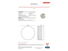 Specification Sheet - Sussex Pure Progressive Shower/Bath Mixer Tap with Diamond Textured Handle Brushed Nickel