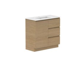 Supporting Image - Posh Domaine 900mm Floor Mount Vanity Unit Conventional Matte White Ceramic Top