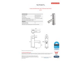Specification Sheet - Sussex Scala Basin Mixer Tap 316 Stainless Steel (6 Star)