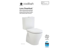 Technical Guide - Caroma Luna Cleanflush Close Coupled Toilet Suite Xena Soft Close Seat White (4 Star)