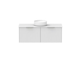 Supporting Image - Kado Neue Fluted Square All Drawer 1200mm Wall Hung Vanity with Centre Basin Durasein 12mm Top Ultra White
