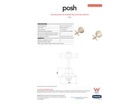 Specification Sheet - Posh Bristol Wall Top Assembly Taps Ivory/Gold Lead Free