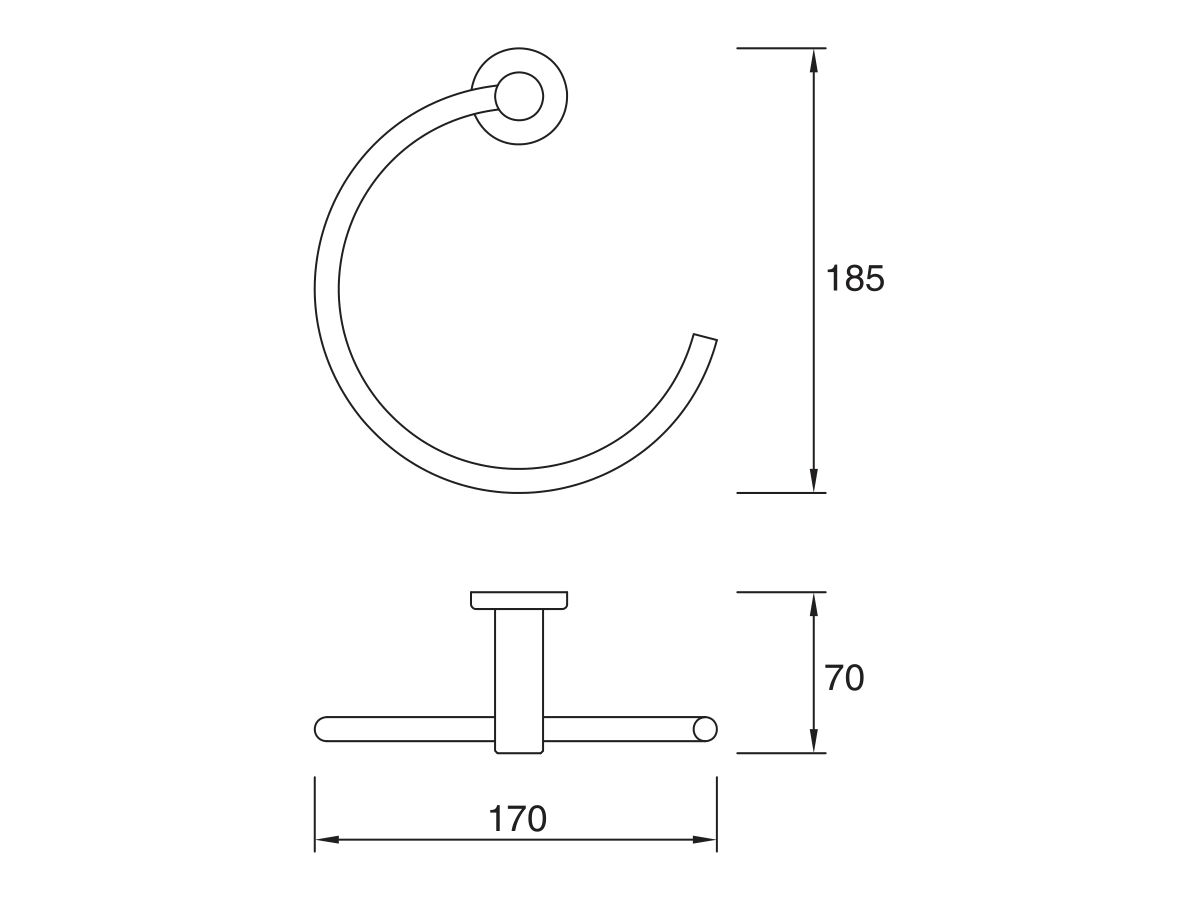 Mizu Drift Towel Ring Chrome