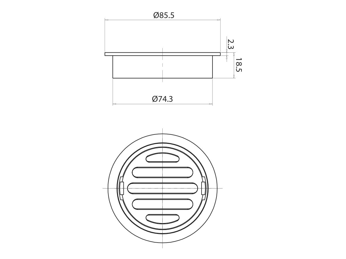 Mizu Drift Brass Trapscrew Grate Round 80mm