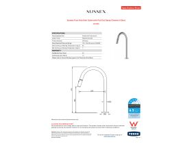 Specification Sheet - Sussex Pure Hob Sink Outlet with Pull Out Spray Chrome (4 Star)