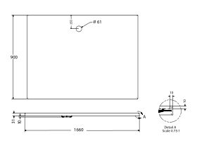 Posh Bristol Moulded Shower Base 1660 x 900