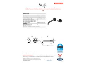 Specification Sheet - Milli Etch Progressive Wall Basin/Bath Mixer Tap Set with Round Backplate Matte Black