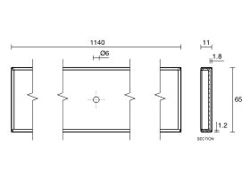 Posh Solus Tile Over Shower Tray 1140mm Tile Insert Channel Only Suits Tiles up to 8mm