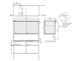 ISSY Cloud I 1200mm x 500mm x 860mm Vanity Unit with Legs 2 Touch Latch Doors Semi Inset (No Basin)