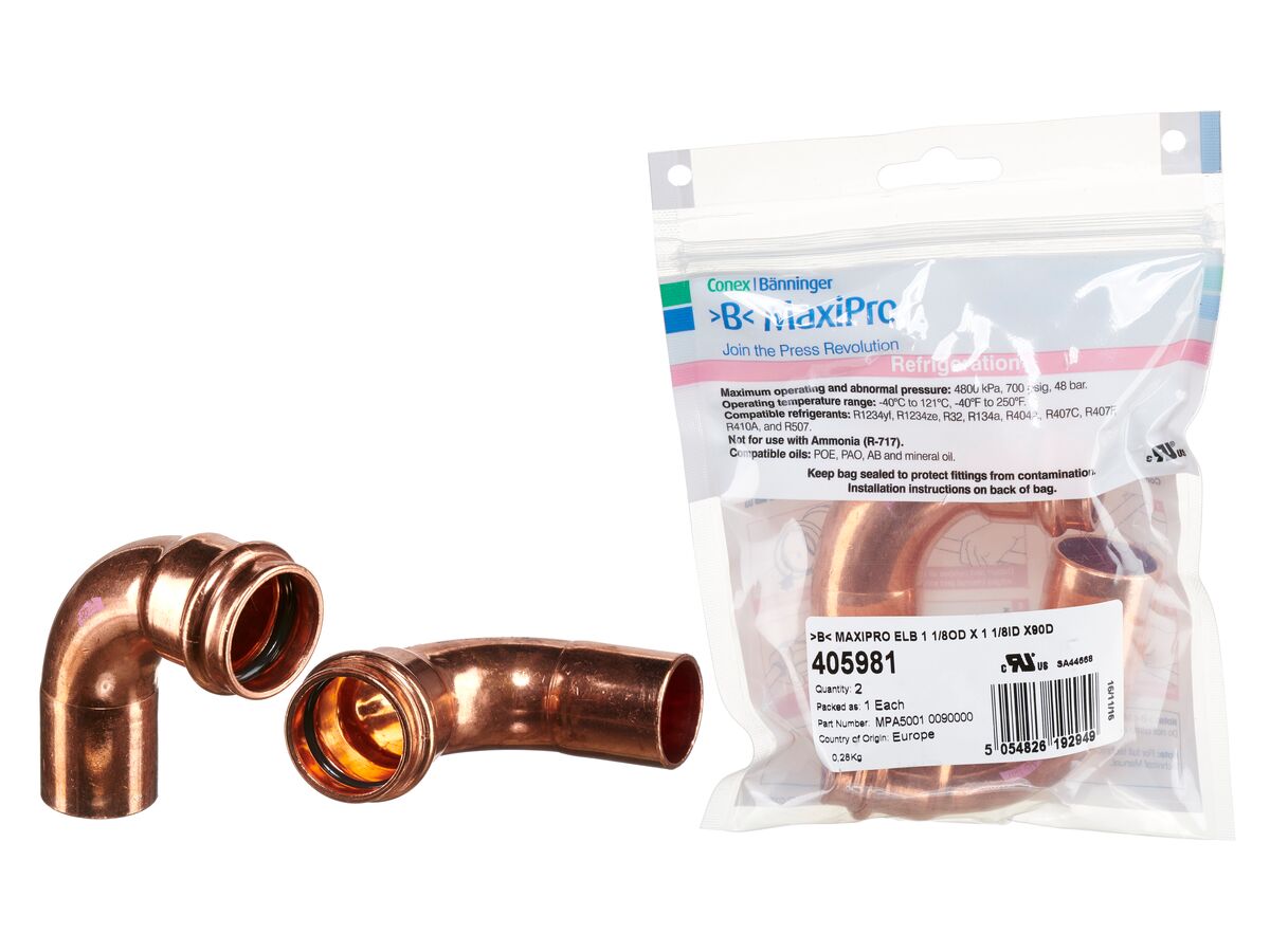 >B< Maxipro Elbow 90 Degree x 1 1/8" OD x 1 1/8" ID Bag of 2