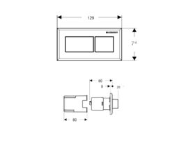 Geberit Sigma Raised Height Pneumatic Remote Dual Flush Chrome