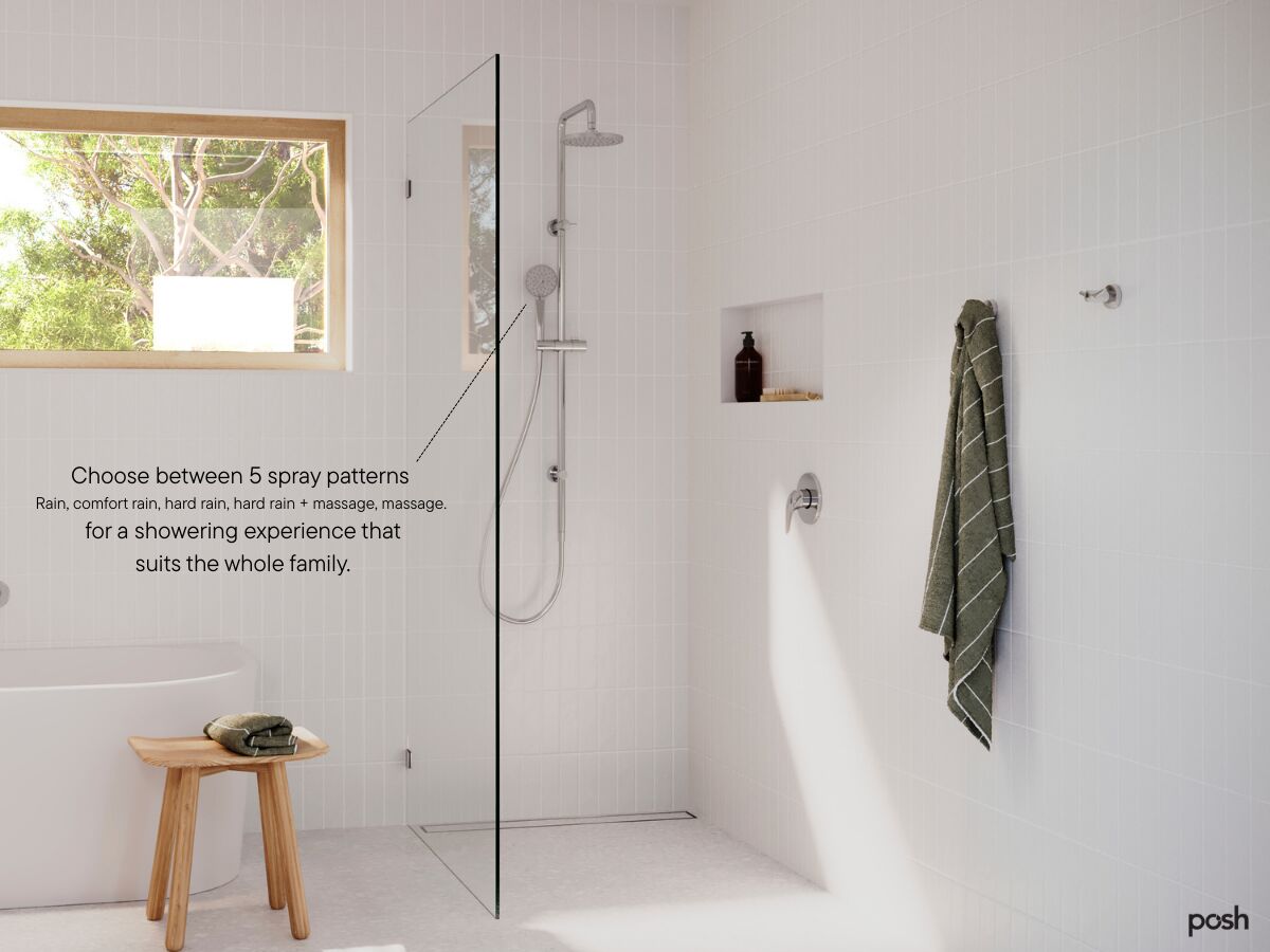 Marketing- Posh Bristol MK2 Twin Rail Shower with Top Rail Water Inlet Chrome (3 Star)