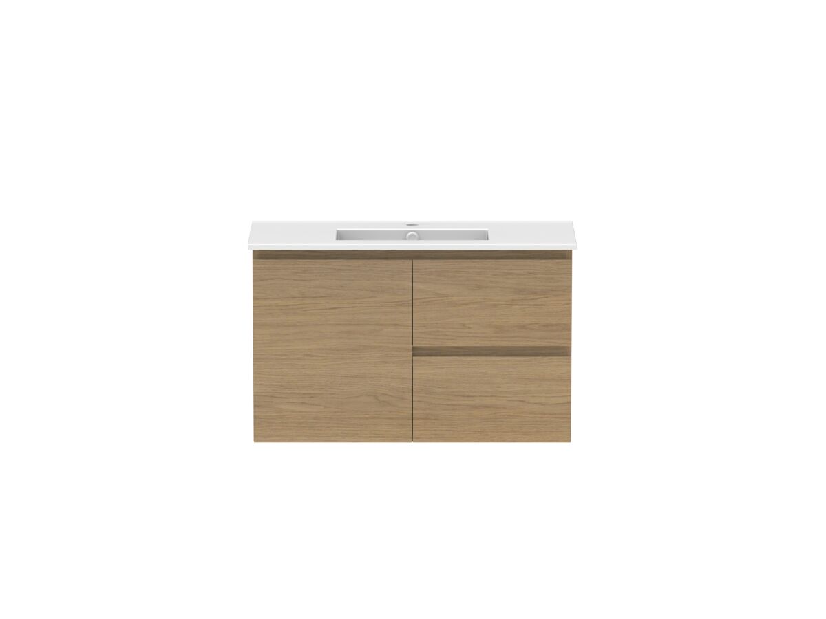 Hero - Posh Domaine 900mm Ensuite Wall Hung Vanity Unit Matte White Ceramic Top