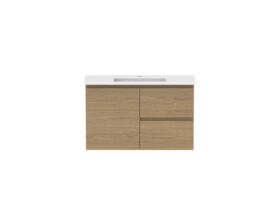 Hero - Posh Domaine 900mm Ensuite Wall Hung Vanity Unit Matte White Ceramic Top