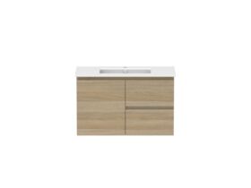 Hero - Posh Domaine 900mm Wall Hung Vanity Unit Conventional Matte White Ceramic Top