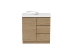 Supporting Image - Posh Domaine Plus Hamper 900 Floor Mounted Left Bowl 50mm Top