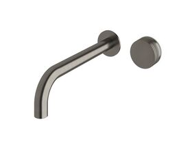 Sussex Pure Progressive Wall Basin Mixer Tap System 250mm with Cirque Textured Handle PVD Brushed Gunmetal (3 Star)