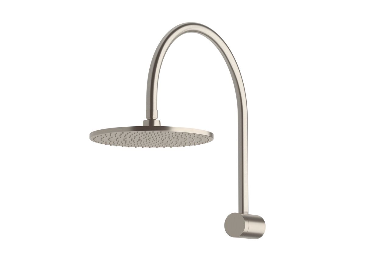 Sussex Pure Hi-Rise Shower Curved with 250mm Shower Head Brushed Nickel (3 Star)