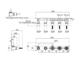 Technical Drawing - Faucet Strommen Vara Wall Set System Inwall Body Lead Free