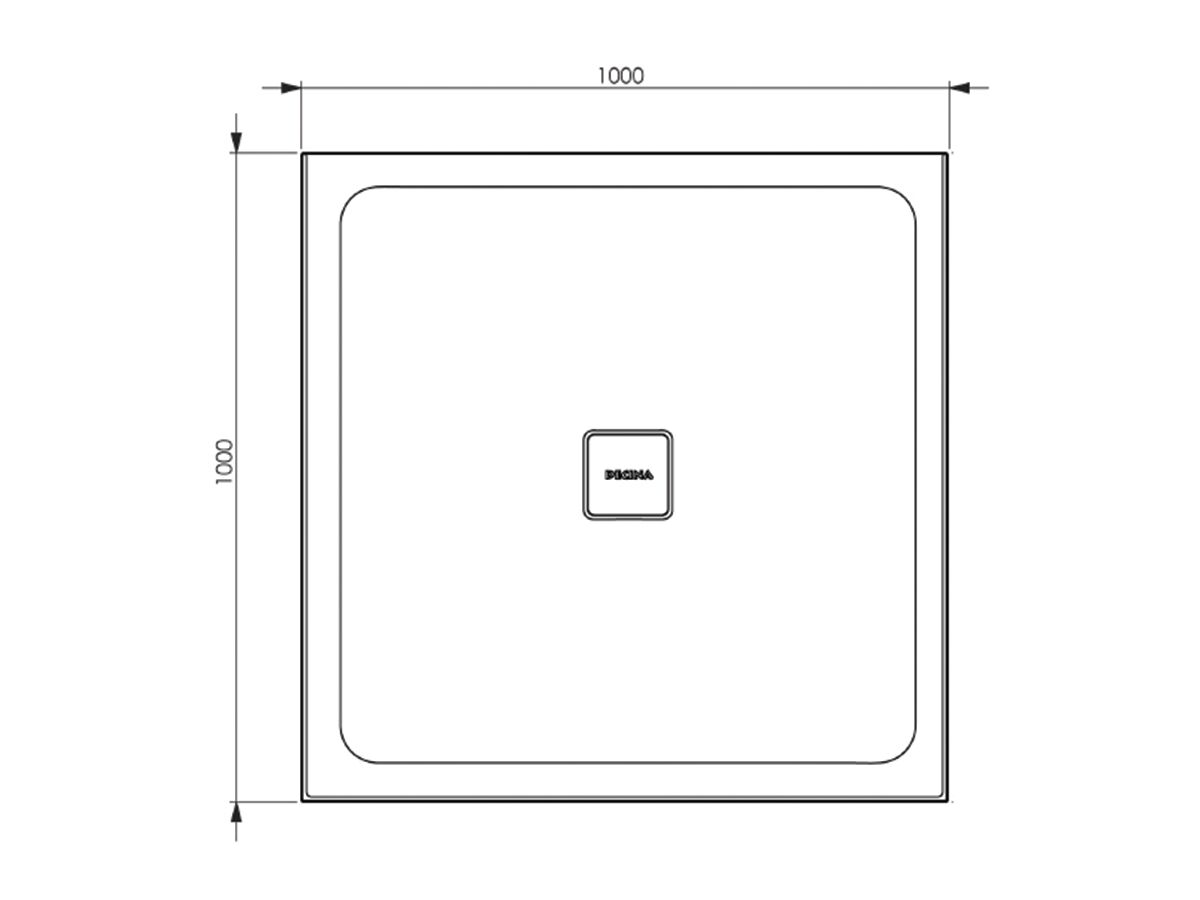 Posh Bristol Luna Shower Base 1000mm x 1000mm Centre 3 Tiling Beads