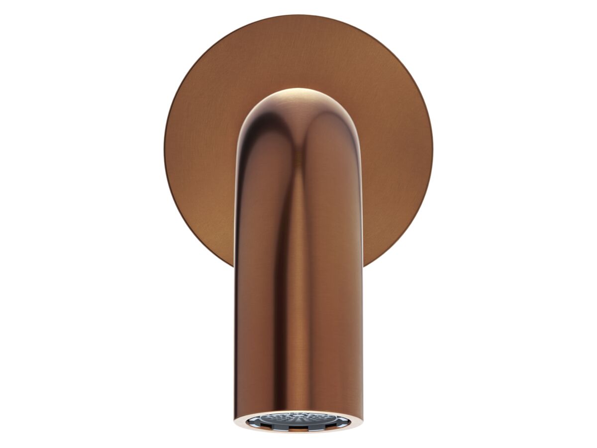Supporting Image 2 - Mizu Drift Wall Basin/Bath Outlet Curve Spout 200mm Brushed Bronze (6 Star) Lead Free - Front