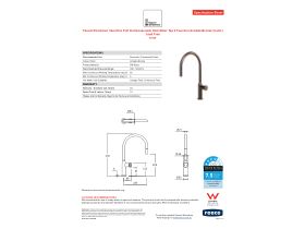 Specification Sheet - Faucet Strommen Vara Disc Gooseneck Pull Out Sink Mixer Tap 2 Function Armada Bronze (4 Star) Lead Free
