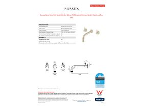 Specification Sheet - Sussex Scala Nova Wall Basin/Bath Set 200mm PVD Brushed Platinum Gold (5 Star) Lead Free
