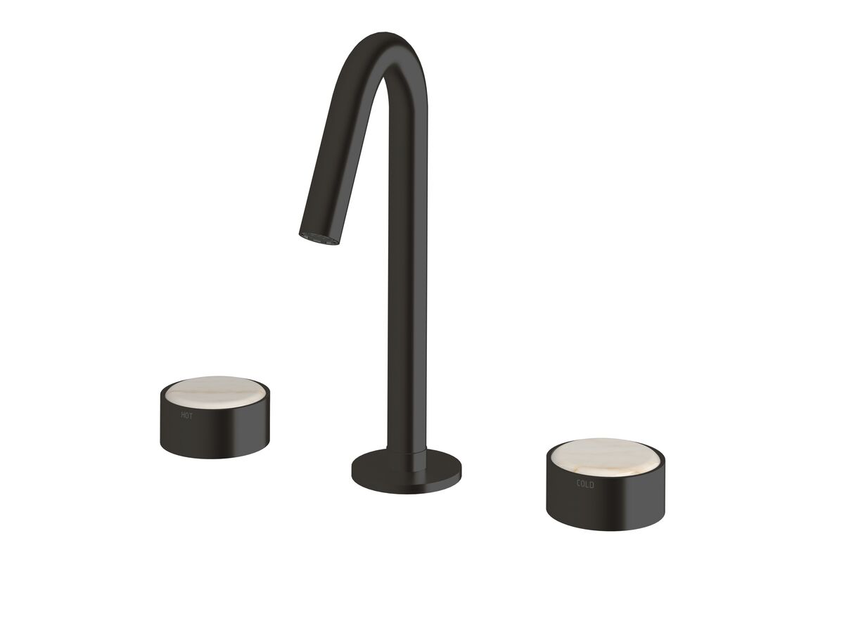 Supporting Image - Sussex Pure Elemental Basin Set PVD Matte Black (5 Star) Lead Free with Aurora Insert
