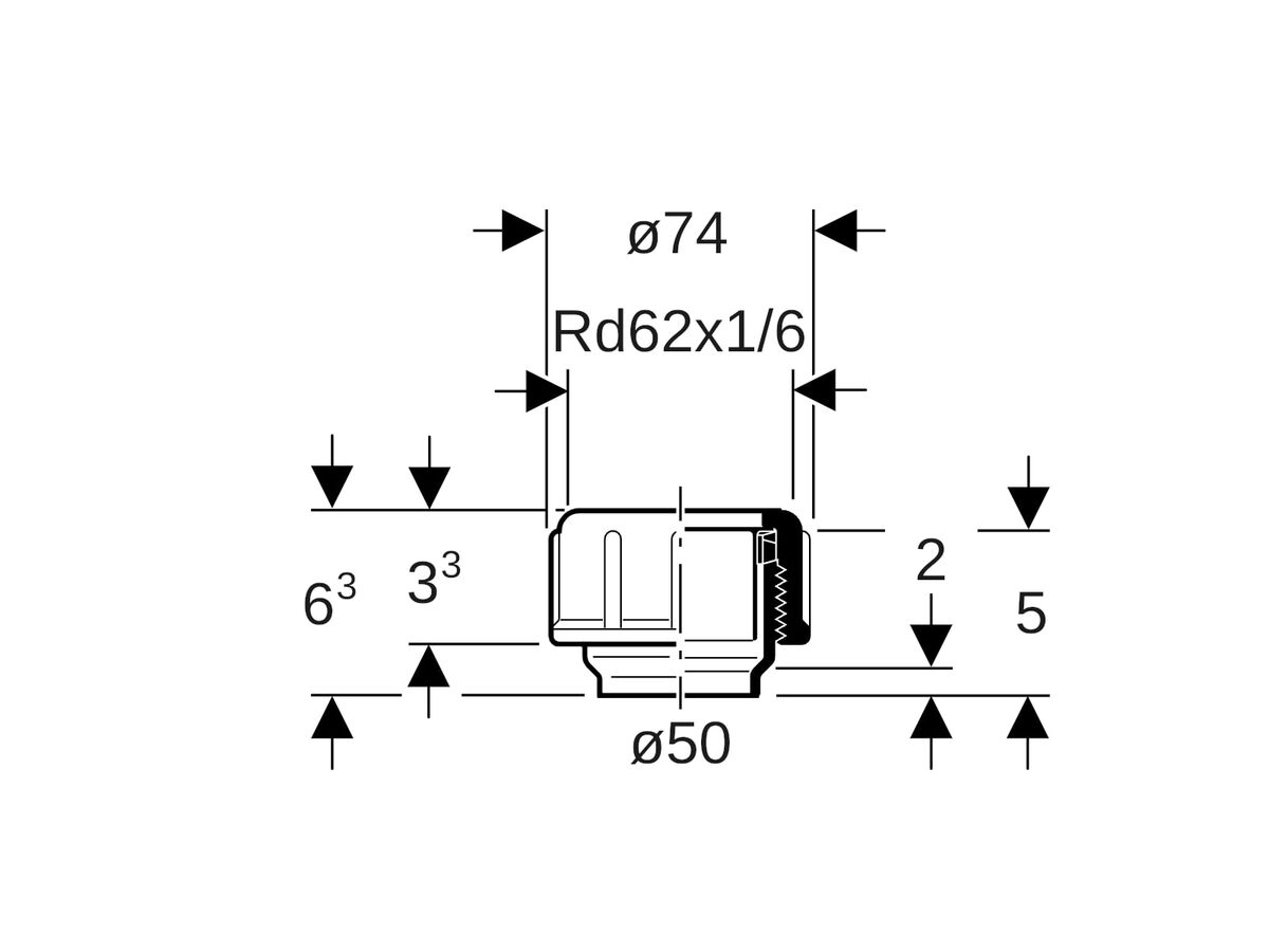 Geberit Stop End - Compression Butt Weld 50mm