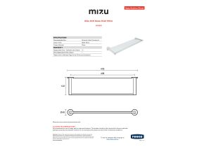 Specification Sheet - Mizu Drift Glass Shelf White