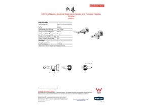 Specification Sheet - Milli Voir Washing Machine Stops Lever Handle with Porcelain Handles Chrome