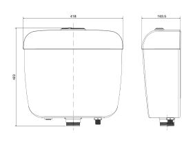 BASE Mid/Low Level Cistern Only 4.5/3L White (4 Star)