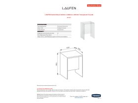 Specification Sheet - LAUFEN Kartell Stool 330mm x 280mm x 465mm Transparent Crystal