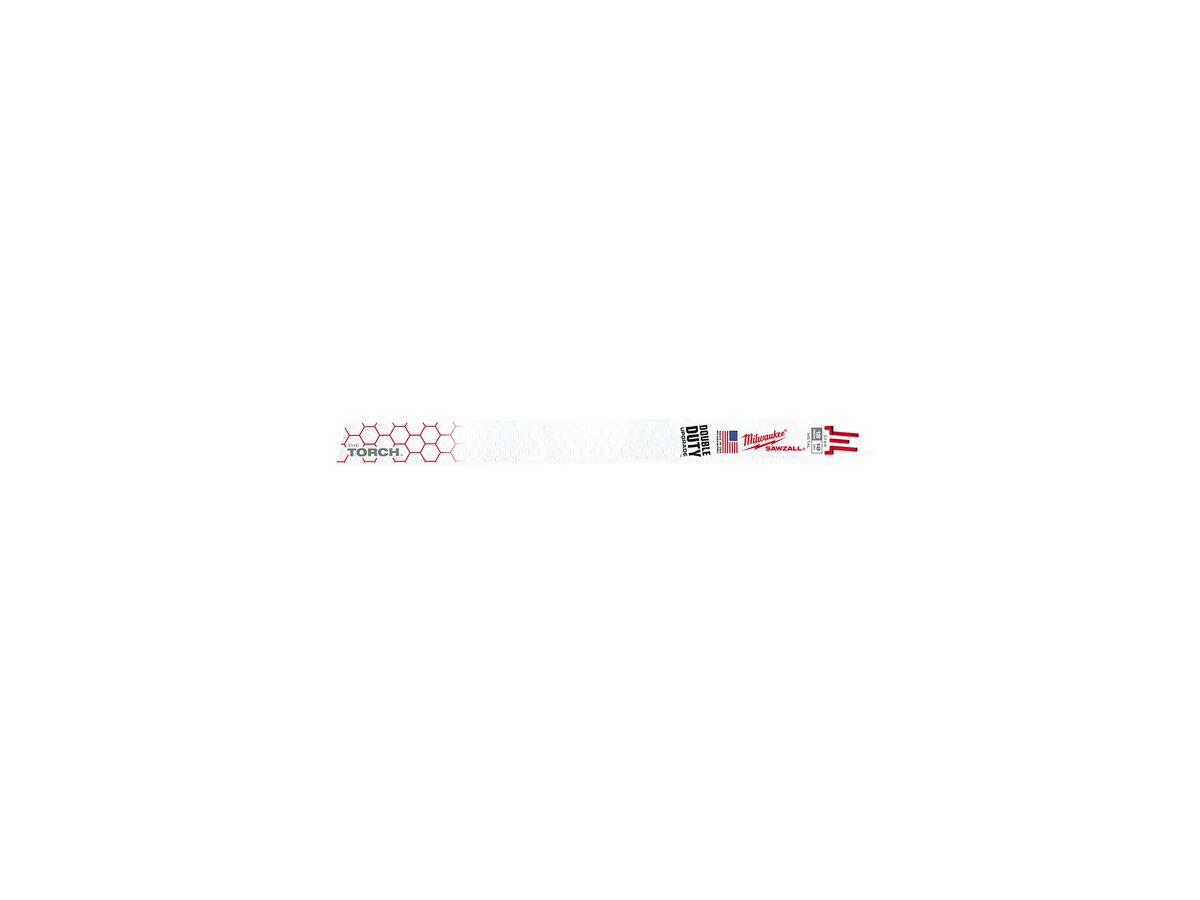 Milwaukee Reciprocating 300mm 18TPI 1" Torch Bimetal 5 Pack